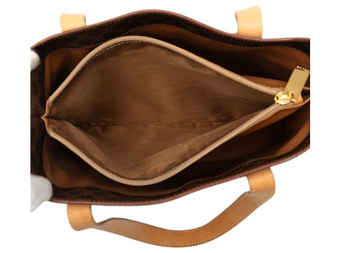 Céline Tote Celine Brown Macadam Coated Canvas Marrone - vista 4