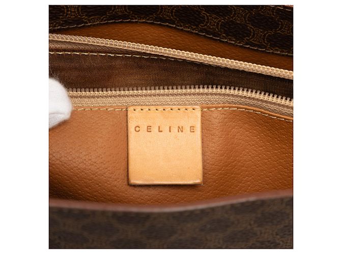 Céline Tote Celine Brown Macadam Coated Canvas Marrone - vista 5
