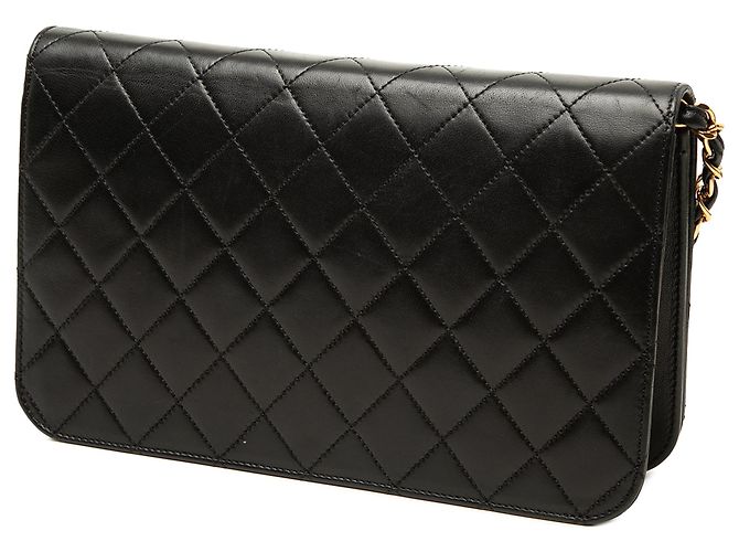 Chanel Black Small CC Quilted Lambskin Full Single Flap Nero - vista 2