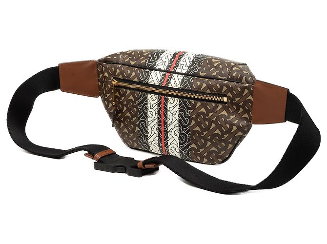 Bolso cinturón Burberry Brown TB Monogram E Canvas Stripe Sonny Castaño - vista 2
