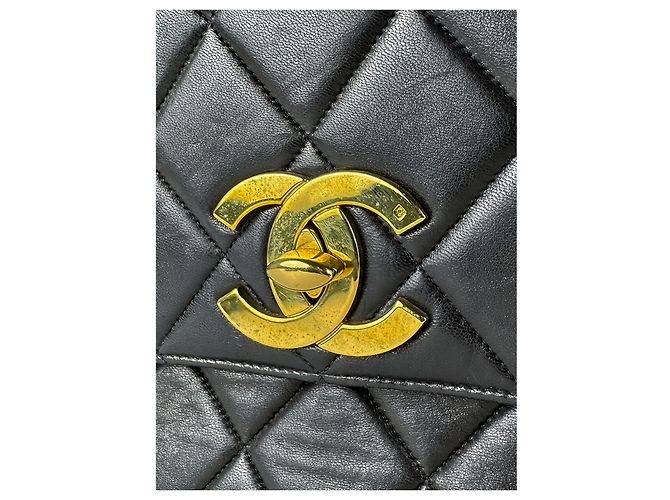Chanel Black XL CC Quilted Lambskin Square Single Flap - view 10