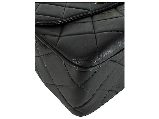 Chanel Black XL CC Quilted Lambskin Square Single Flap - view 7