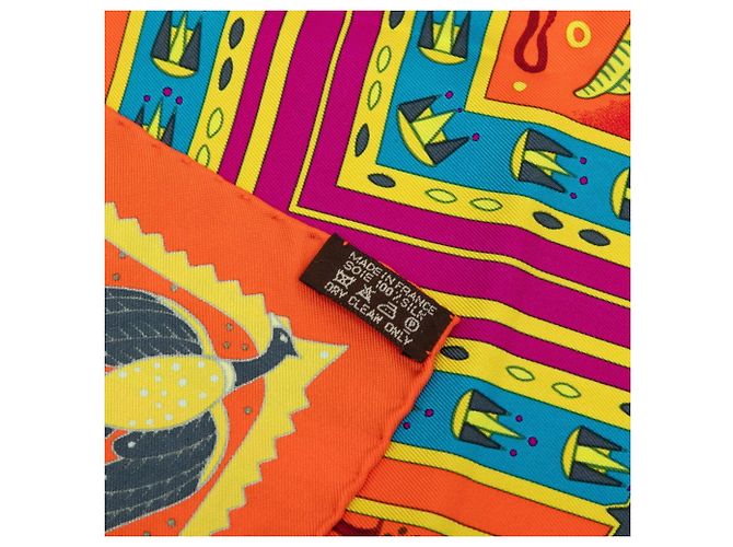 Hermès Hermes Carre 90 ORS BLEUS D'AFRIQUE Schal Mehrfarben Orange - Ansicht 8
