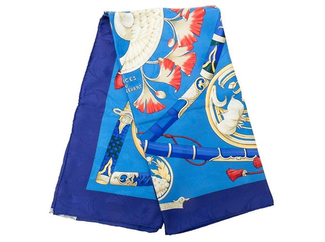 Hermès Hermes Carre 90 Daimyo Schal Blau Mehrfarben - Ansicht 3