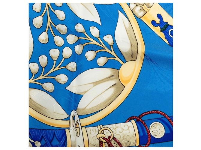 Hermès Hermes Carre 90 Daimyo Schal Blau Mehrfarben - Ansicht 4