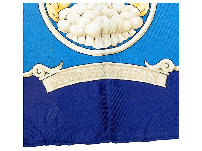 Hermès Hermes Carre 90 Daimyo Schal Blau Mehrfarben - Ansicht 7