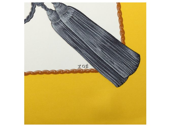 Hermès Hermes Carre 90 SAMOURAI Schal Mehrfarben Gelb - Ansicht 4