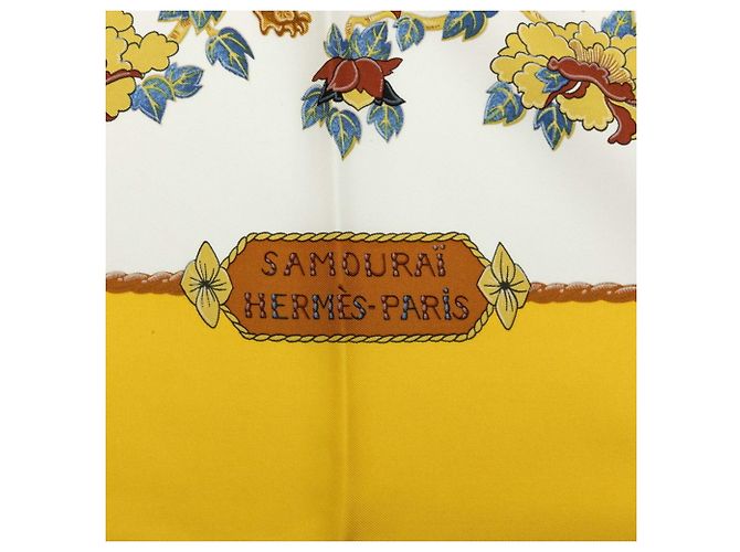 Hermès Hermes Carre 90 SAMOURAI Schal Mehrfarben Gelb - Ansicht 6