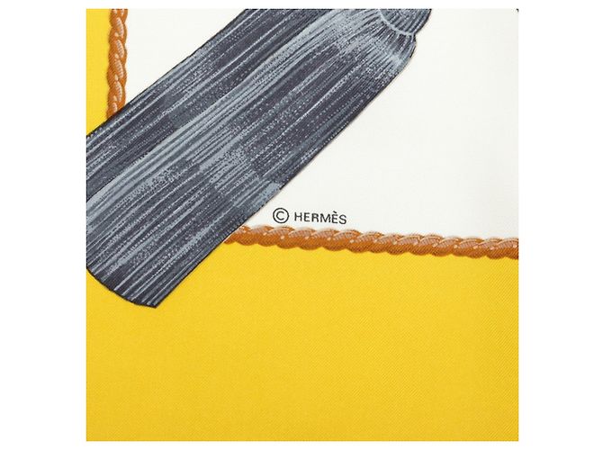Hermès Hermes Carre 90 SAMOURAI Schal Mehrfarben Gelb - Ansicht 7