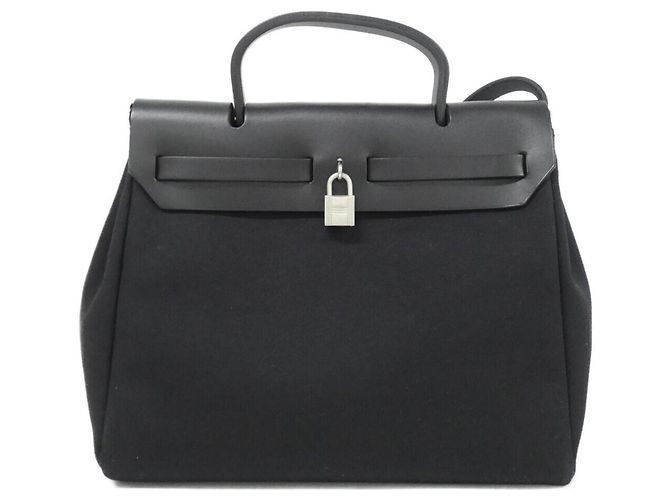 Hermès Borsa Hermes New Herbag PM 038465CB Nero - vista 2