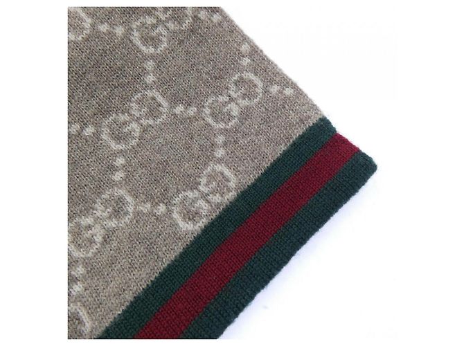 Stola in lana grigia Gucci Marrone - vista 2