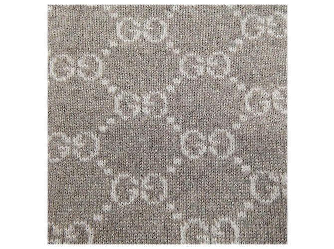 Stola in lana grigia Gucci Marrone - vista 4