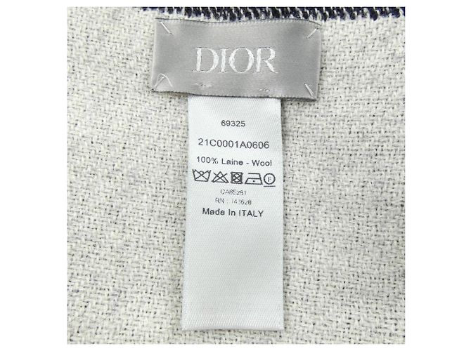 Christian Dior Navy Wool Stole Navy blue - view 3