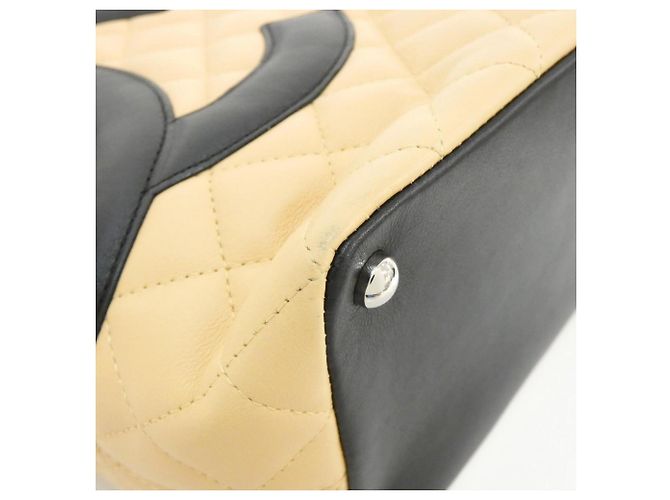 Borsa Chanel Cambon Line 25167 Nero Beige - vista 3