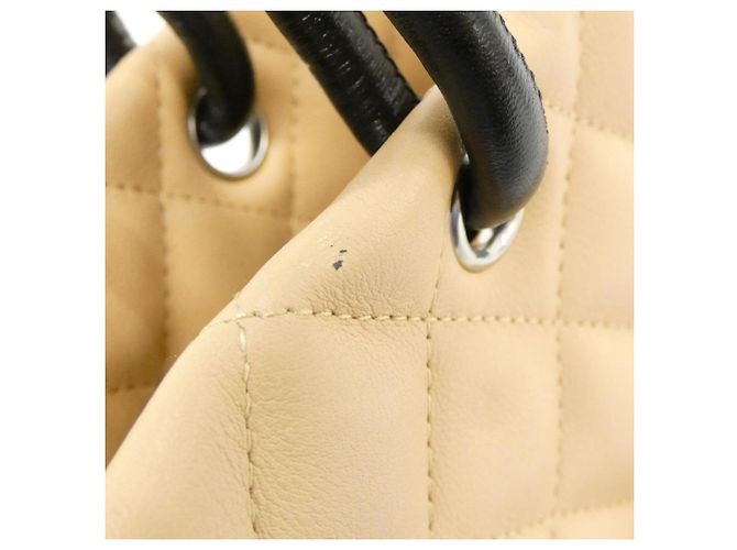 Borsa Chanel Cambon Line 25167 Nero Beige - vista 6
