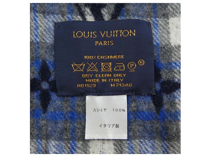 Sciarpa Louis Vuitton Monogram Gradient Tartan Blu navy - vista 3