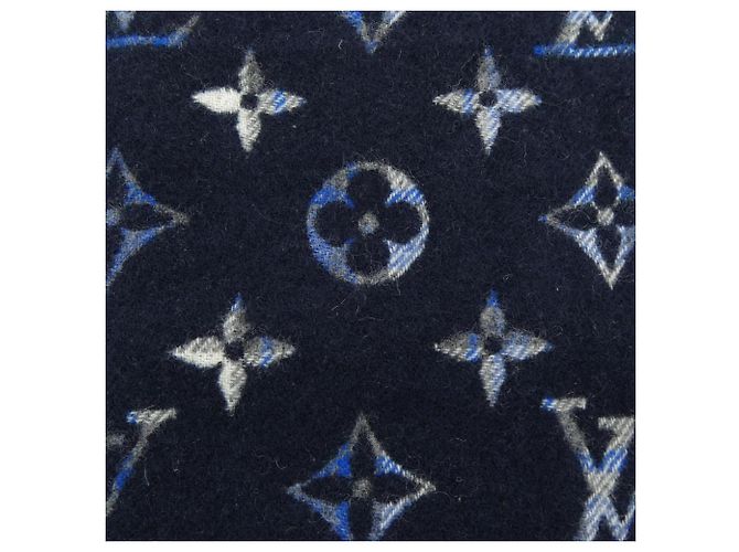 Sciarpa Louis Vuitton Monogram Gradient Tartan Blu navy - vista 4