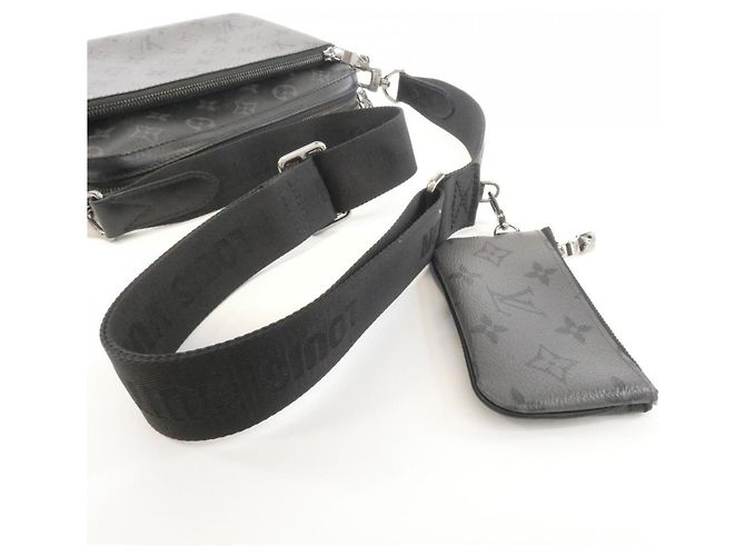 Borsa Trio Messenger Louis Vuitton Monogram Eclipse Reverse Nero - vista 7