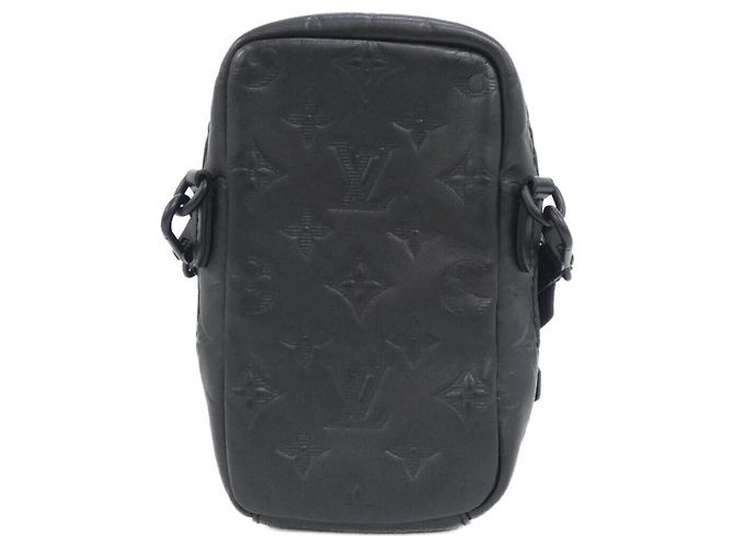 Louis Vuitton Monogram Shadow Double Phone Handbag Pouch M81323 Nero - vista 2