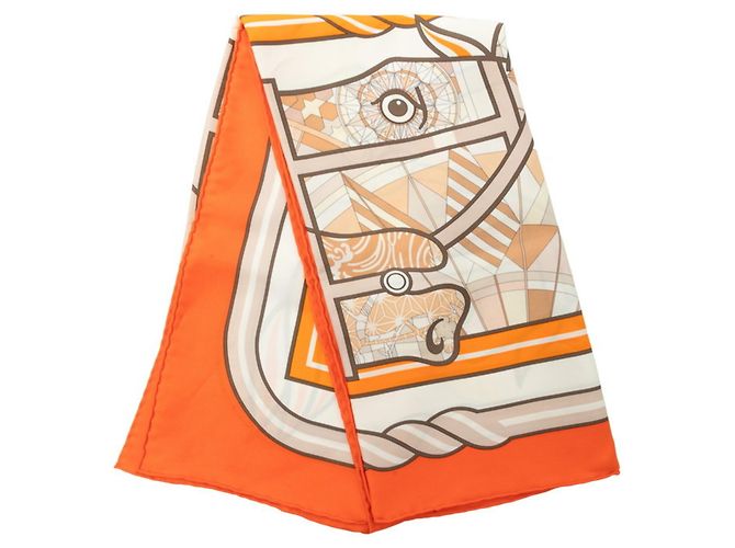 Hermès Hermes Carre 70 Quadrige Schal Mehrfarben Orange - Ansicht 3