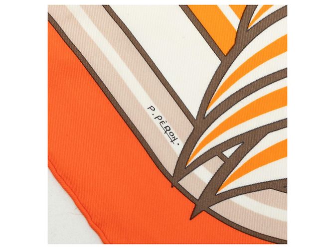 Hermès Hermes Carre 70 Quadrige Schal Mehrfarben Orange - Ansicht 4