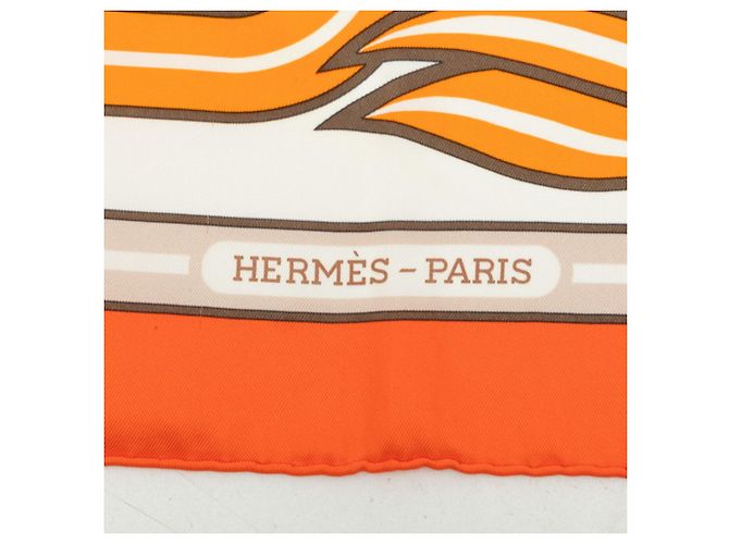 Hermès Hermes Carre 70 Quadrige Schal Mehrfarben Orange - Ansicht 7