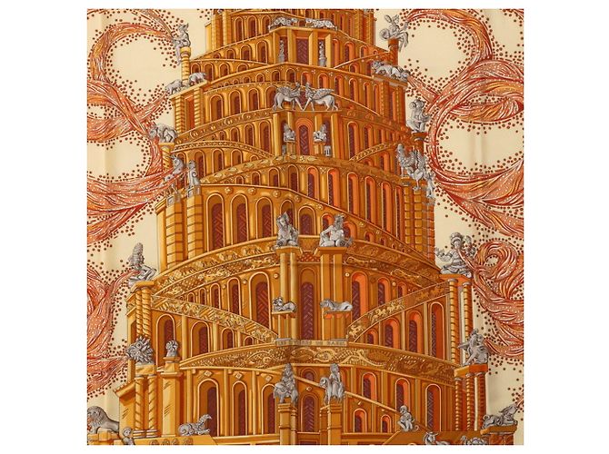 Hermès Hermes Carre 90 Rivers of Babel Schal Braun - Ansicht 2