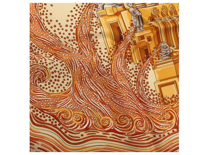 Hermès Hermes Carre 90 Rivers of Babel Schal Braun - Ansicht 5