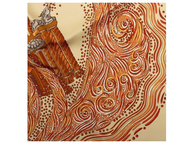 Hermès Hermes Carre 90 Rivers of Babel Schal Braun - Ansicht 6