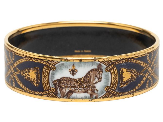 Hermès Bracciale Hermes Enamel GM Cloisonné Multicolore D'oro - vista 3