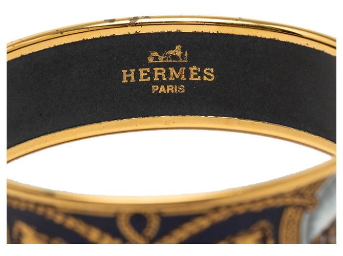 Hermès Bracciale Hermes Enamel GM Cloisonné Multicolore D'oro - vista 4