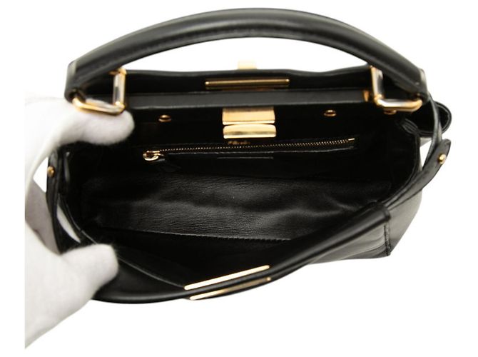 Fendi Peekaboo Mini Handtasche Schwarz - Ansicht 4