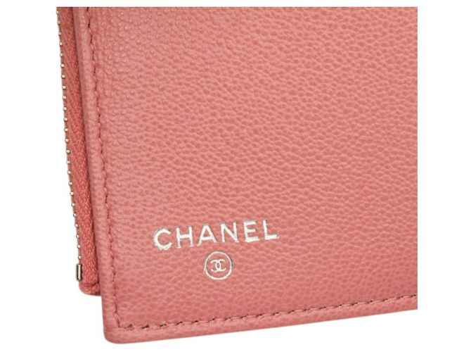 Portafoglio tri-fold Chanel Matelassé in pelle rosa - vista 7
