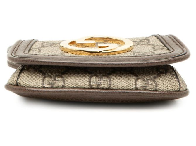Borsa a tracolla Gucci GG Supreme Interlocking G Blondie Marrone - vista 3