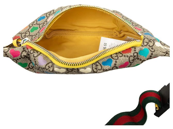 Borsetta vita per bambini Gucci GG Supreme Heart - vista 4