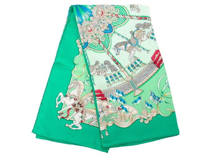 Hermès Hermes Luna Park Seidentuch Mehrfarben Grün - Ansicht 3