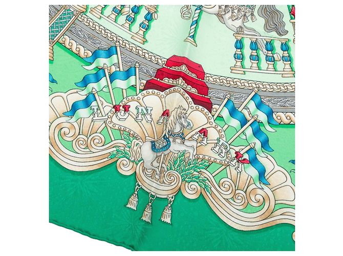Hermès Hermes Luna Park Seidentuch Mehrfarben Grün - Ansicht 4