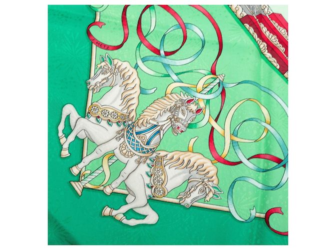 Hermès Hermes Luna Park Seidentuch Mehrfarben Grün - Ansicht 5