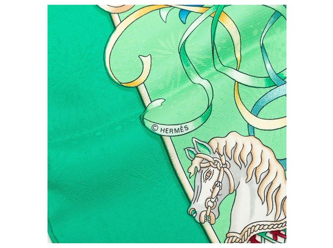 Hermès Hermes Luna Park Seidentuch Mehrfarben Grün - Ansicht 7
