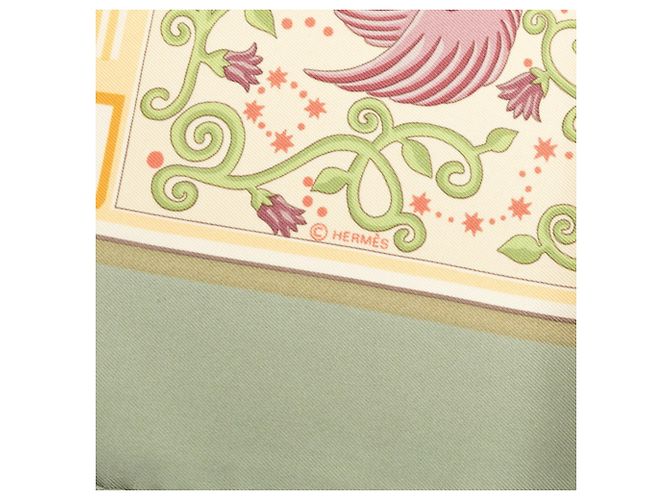 Hermès Foulard Hermes Carre 90 World Map Beige Verde - vista 7