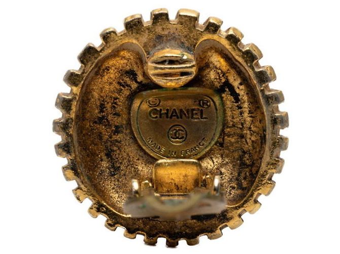 Timeless Orecchini a clip Chanel Vintage Gold D'oro - vista 3