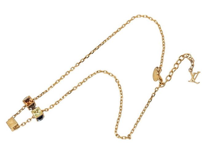 Collana con pendente in strass placcato oro Louis Vuitton D'oro - vista 2