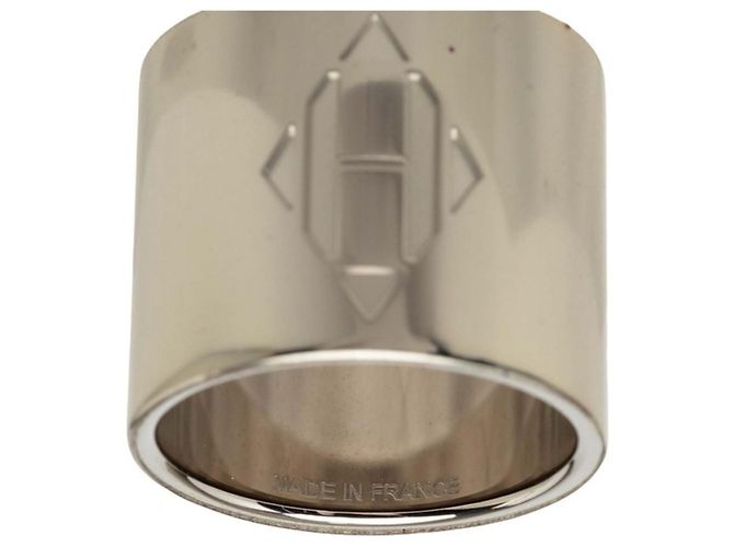 Ring Hermès Anello per foulard Hermes H Diamant in metallo argentato Argento - vista 5