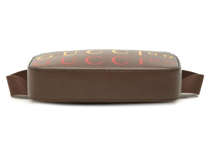 Pochete Gucci 100th Anniversary em couro marrom - vista 3