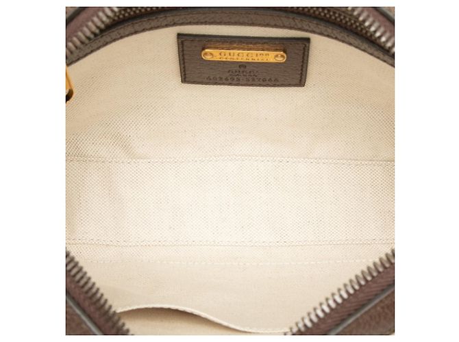 Pochete Gucci 100th Anniversary em couro marrom - vista 4