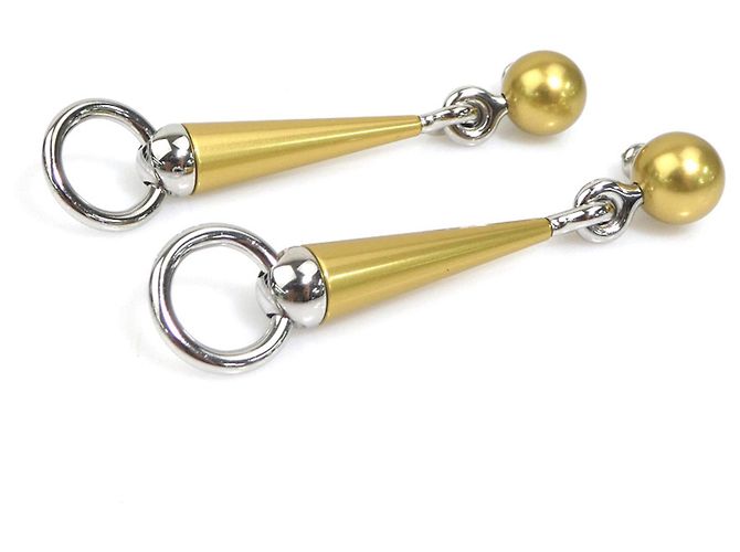 Hermès Hermes Epure Equestre PM Ohrringe Silber Golden - Ansicht 4