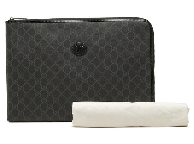 Clutch Gucci GG Supreme Second Bag Nero - vista 7