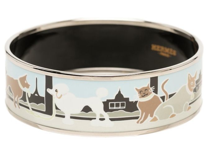 Hermès Bracciale Hermes Chien Echa Parisian Charm Argento Blu chiaro - vista 2