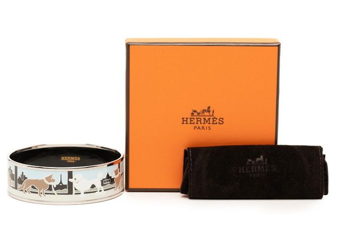 Hermès Bracciale Hermes Chien Echa Parisian Charm Argento Blu chiaro - vista 6