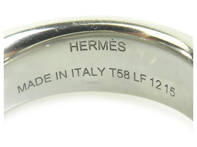 Ring Hermès Anello Band Tourni Tresse Hermes Nero Argento - vista 6